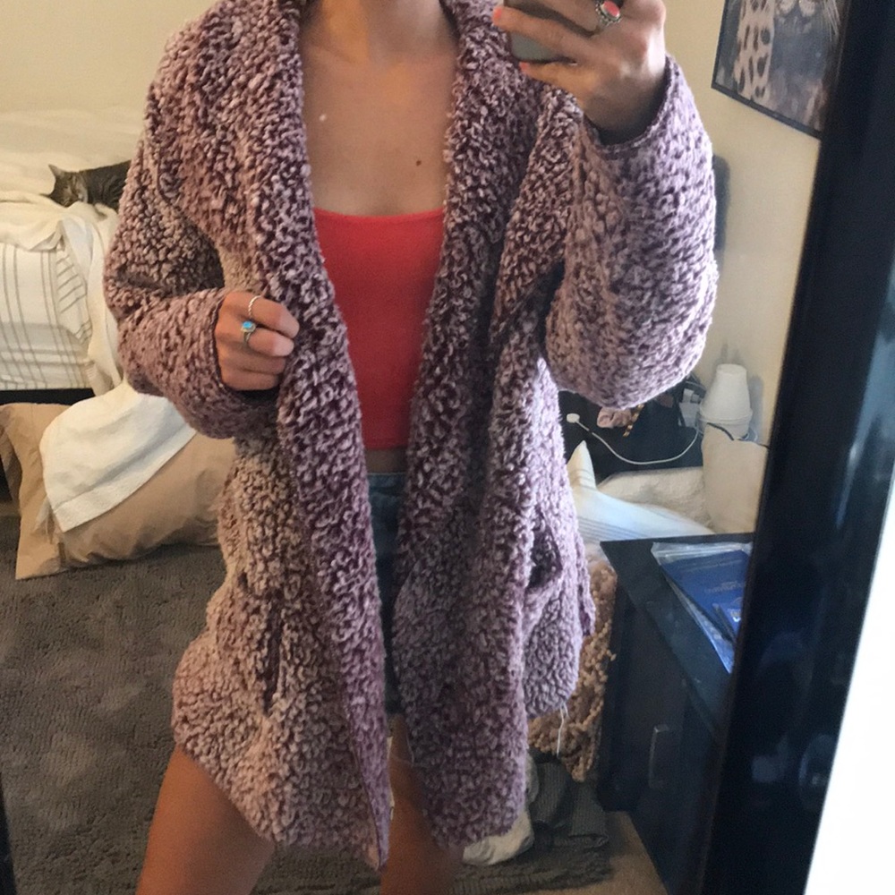 Maroon Furry Coat